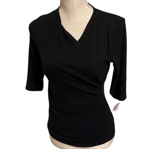 Michael Stars faux wrap black top, sz xs